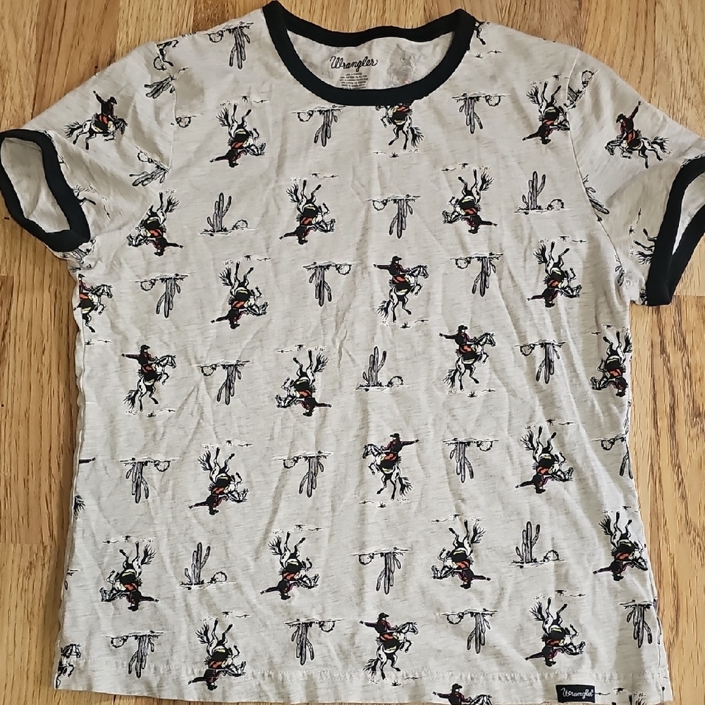 Wrangler Cowboy Graphic Ringer Tee